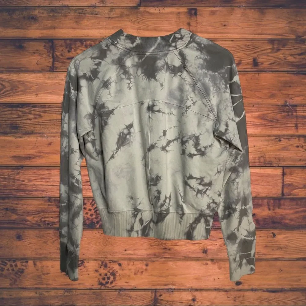 Lululemon‎ Grey Tie Dye Cropped Sweatshirt Small
